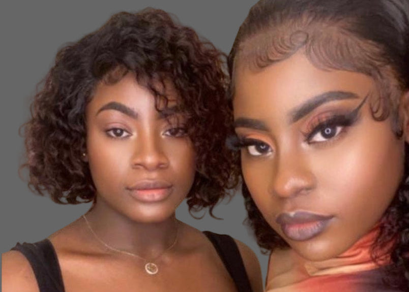 Two women standing side by side with a blurred background